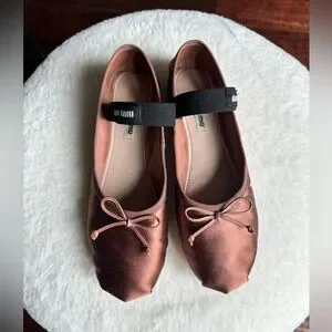フラットシューズ MIU MIU Satin Ballerinas Cacao 5F794D_QU6_F0002_F_DX05_SLR.jpg
